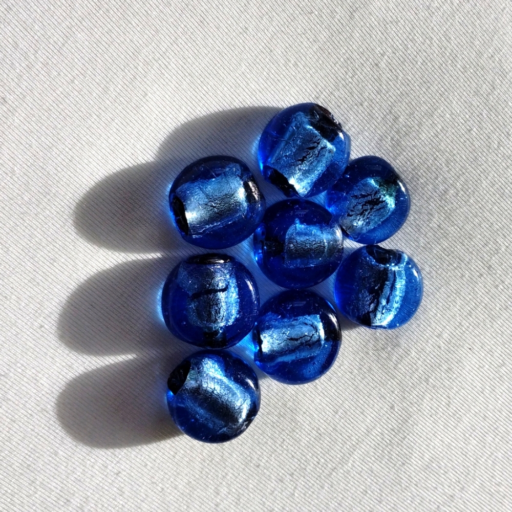 Blue Glass Beads for crafting or jewelry making.